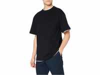 Urban Classics Herren Bekleidung Contrast Tall Tee T shirt, Schwarz (Blk/Wht), 3XL