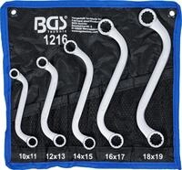 BGS 1216 | Doppel-Ringschl&uuml;ssel-Satz | 5-tlg. | S-Form | SW 10 x 11 - 18 x 19 mm 