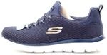 Skechers Damen Summits Bright Bezel Turnschuhe, Navy Knit/Gold Tim, 37 EU