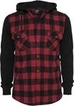 Urban Classics Herren Regular Fit Freizeit Hemd Hooded Checked Flanell Sweat Sleeve
