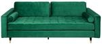 invicta INTERIOR Elegantes Design Sofa Cozy Velvet 225cm smaragdgr&uuml;n Samt Federkern