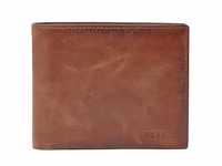 Fossil Brieftasche für Männer Derrick, Leder Bifold braun 11,4 cm L x 2,5 cm B x