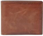 Fossil Brieftasche f&uuml;r M&auml;nner Derrick, Leder Bifold braun 11,4 cm L x 2,5 cm B x