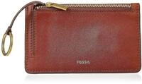 Fossil Brieftasche f&uuml;r Frauen Logan, Leder/Polyurethanbesatz Klappe Clutch braun