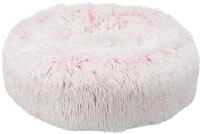 TRIXIE Hundebett Harvey rund, mit Langhaar-Pl&uuml;sch &ndash; &oslash; 50 cm, wei&szlig;/pink