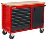 STIER Fahrbare Werkbank, mit 7 Schubladen und T&uuml;r, 925x1120x520 mm, in...