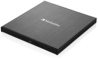 Verbatim External Slimline CD/DVD Writer, USB 3.2 Gen1 mit USB-C Anschluss inkl.