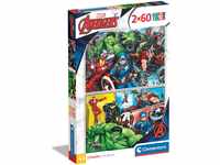Clementoni 21605 Supercolor The Avengers – Puzzle 2 x 60 Teile ab 4 Jahren, buntes