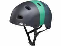 KED Unisex Jugend 5forty Fahrradhelm, Black Green matt, L (57-62cm)