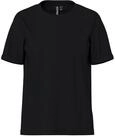 PIECES Damen Pcria Ss Fold Up Tee Stripes Noos Bc, Schwarz,M