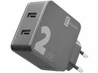 cellularline Multi-Power Home Charger 2X USB 12W +12W, Black