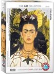 Selbstbildnis mit Dornenhalsketten und Kolibri von Frida Kahlo 1000 Teile