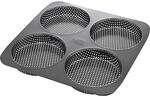 Burger Br&ouml;tchenblech &ndash; Birkmann &ndash; grau, 28 x 28 cm, Karbonstahl, perforiert,