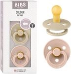 BIBS Colour Schnuller 2er-Pack, BPA-frei, Kirschform Nippel. Naturkautschuk/Latex,