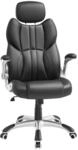 SONGMICS B&uuml;rostuhl, Gaming-Stuhl, verstellbare Kopfst&uuml;tze, Wippfunktion,