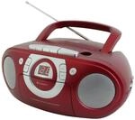 Soundmaster SCD5100RO Radio Kassettenspieler mit CD Spieler in rot