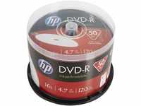 HP DVD-R 4.7GB/120Min/16x Cakebox (50 Disc) Inkjet Full Size Printable Surface