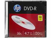 HP DVD-R Rohlinge Silver Surface, 10er Slimcase DVD-R 4,7 GB