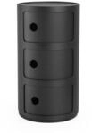 Kartell Componibili Recycled, Container 3-f&auml;cher, Matt-schwarz