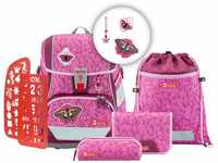 Step by Step Schulranzen-Set 2IN1 PLUS „Butterfly Lina 6-teilig, rosa-pink,