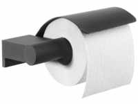 Tiger Bold Toilettenpapierhalter mit Deckel, Edelstahl, Schwarz-matt, 5,2x13,4x16,8
