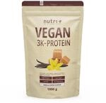 Nutri + Protein Pulver Vegan Vanilla Toffee 1 kg - 80% Eiwei&szlig; - 3k Proteinpulver