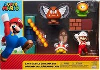 Jakks Pacific Super Mario &ndash; Lava Castle Diorama-Set und Fire Mario Figur 6 cm