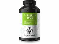 NATURE LOVE® L-Arginin - 365 Kapseln - Hochdosiert: 4500mg HCL (davon 3.750 mg