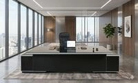 Jet-Line&reg; | B&uuml;rom&ouml;bel | Chef | 2.45 m Breit | Schreibtisch Kehl | schwarz 