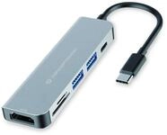 Conceptronic DONN02G Multifunktionaler 6-in-1-USB-C-zu-HDMI/USB-C PD/USB