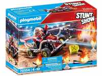 PLAYMOBIL Stuntshow 70554 Feuerwehrkart, Für Kinder von 4-10 Jahren