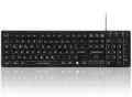 Perixx Periboard-317, Kabelgebundene Tastatur mit wei&szlig;er LED Hintergrundbeleuchtung,