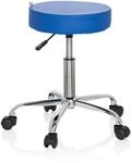 hjh OFFICE 729413 B&uuml;rohocker Operator II Kunstleder Blau Hocker h&ouml;henverstellbar
