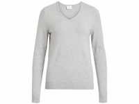 Vila Damen Viril L/S V-Neck Knit Top Pullover, Grau (Light Grey Melange), XS EU