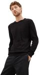 TOM TAILOR Herren 1012820 Basic Strickpullover Mit V-Ausschnitt, 29999 - Black, XL EU
