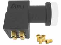 ARLI UHD Quad LNB + 4 F Stecker vergoldet HQ Sat Digital 4K 0,1 dB Ultra HD 4...
