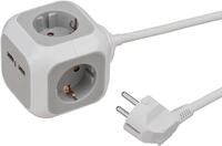 Brennenstuhl Alea-Power USB-Charger Steckdosenblock/Steckdosenw&uuml;rfel 4-Fach (mit 2X