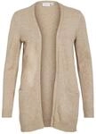 VILA CLOTHES Damen VIRIL L/S OPEN KNIT CARDIGAN-NOOS Strickjacke,, per pack Beige