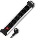 REV SupraLine Steckdosenleiste 6-Fach - Mehrfachsteckdose mit Schalter, 2,4m Kabel,