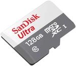 SanDisk Ultra microSD Flash Memory 128GB MicroSDXC UHS-I Class 10