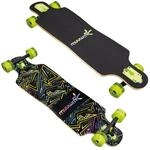 Muuwmi Longboard Compact Neon - ABEC 7 Kugellager Neon - mit LED-Leuchtrollen -...