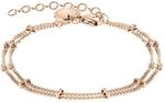 LIEBESKIND Berlin doppelreihiges Armband mit Logoanh&auml;nger aus Edelstahl IP Ros&eacute;gold