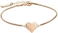 LIEBESKIND Damen Armband Herz Edelstahl Silber 20 cm (ros&eacute;gold)