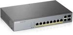 Zyxel Gigabit Smart-Managed PoE+ Switch mit 8 Ports, einem Budget von 130 W, zwei