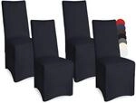 Beautissu Bankett Stuhlhussen 4er Set 45x90 cm - Leona Elegante Stretch Hussen f&uuml;r