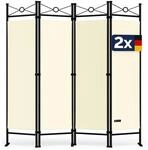 DEUBA&reg; 2er Set Trennwand 180x160cm 4 teilig Blickdicht Freistehend Faltbar...