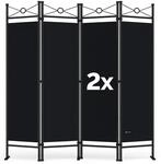 DEUBA&reg; 2er Set Trennwand 180x160cm 4 teilig Blickdicht Freistehend Faltbar...