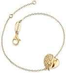 Engelsrufer Herzfl&uuml;gel Armband f&uuml;r Damen Gelbvergoldet 925er-Sterlingsilber Wei&szlig;e