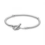 PANDORA Icons T-Verschluss Schlangen-Gliederarmband 17 cm Silber