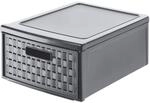 Rotho Country Schubladenbox 8.3l mit 1 Schub in Rattan-Optik, Kunststoff (PP)